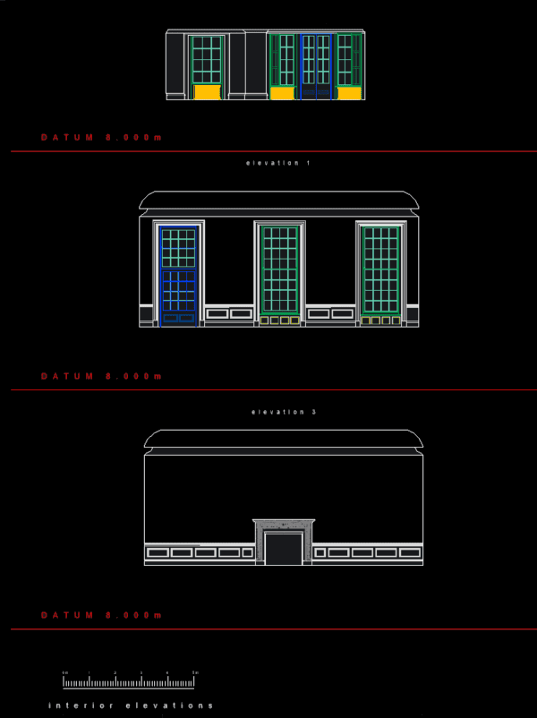 CAD drawing showing bespoke Interior Elevations
